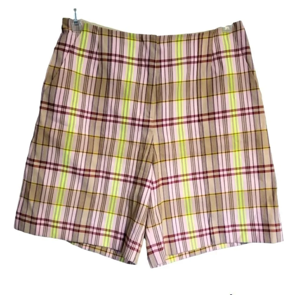 Topshop bermuda plaid shorts